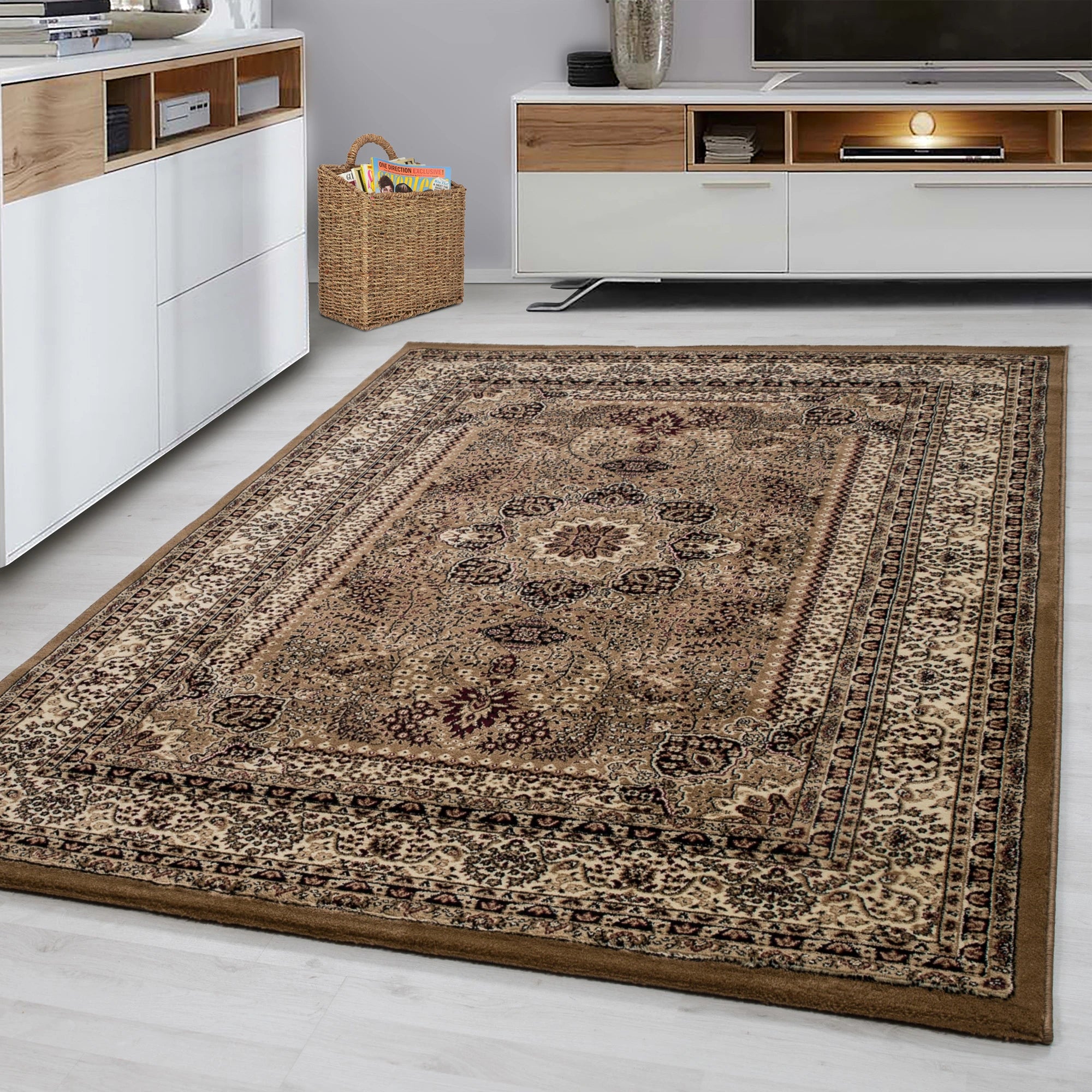 Oriental Contemporary Area Rug | Beige