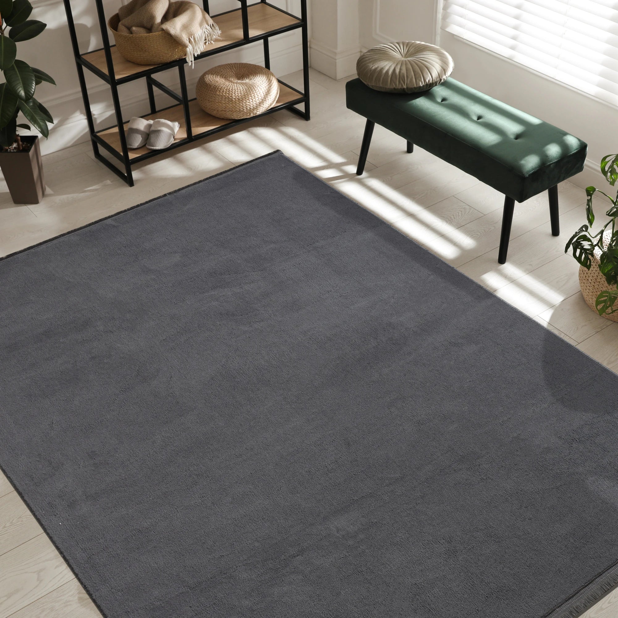 Modern Solid Anthracite Carpet