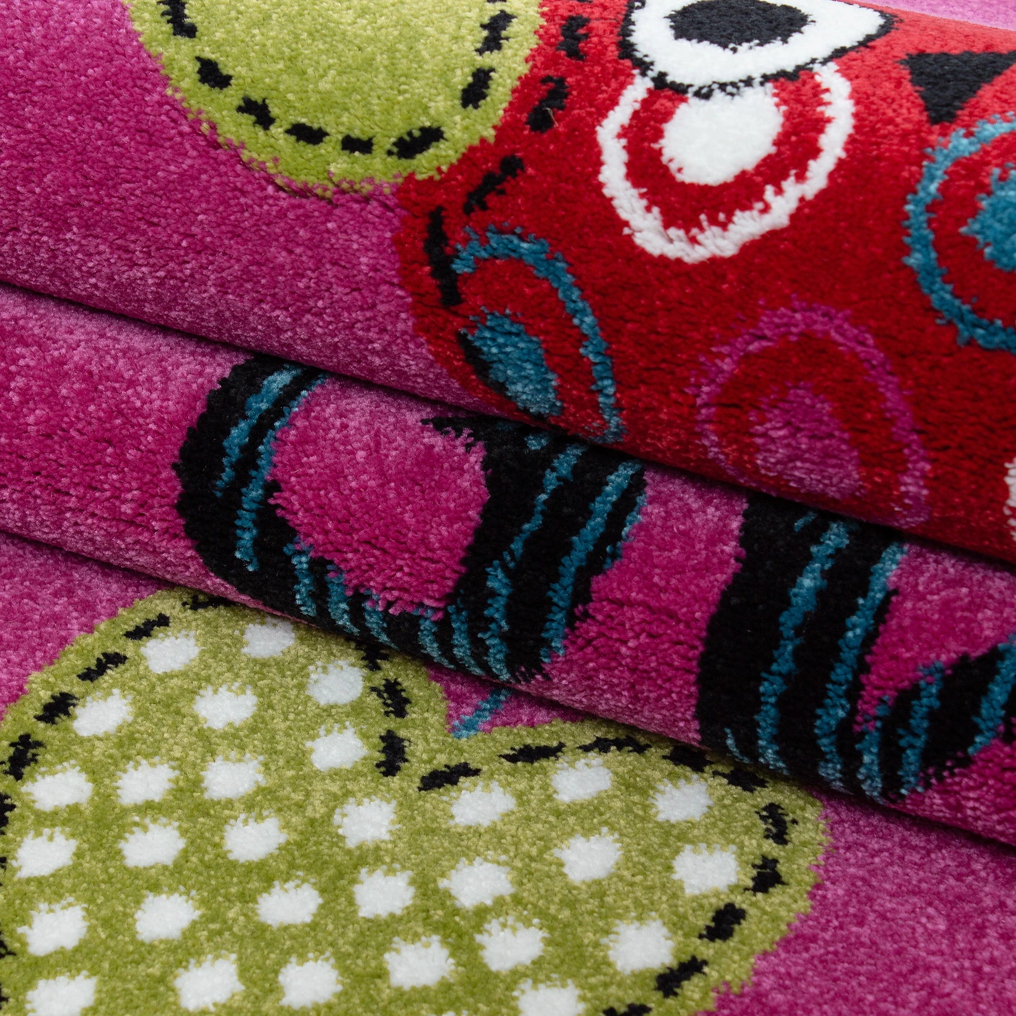 Cute Whimsical Owl Tree Branch Kids Rug | Pink