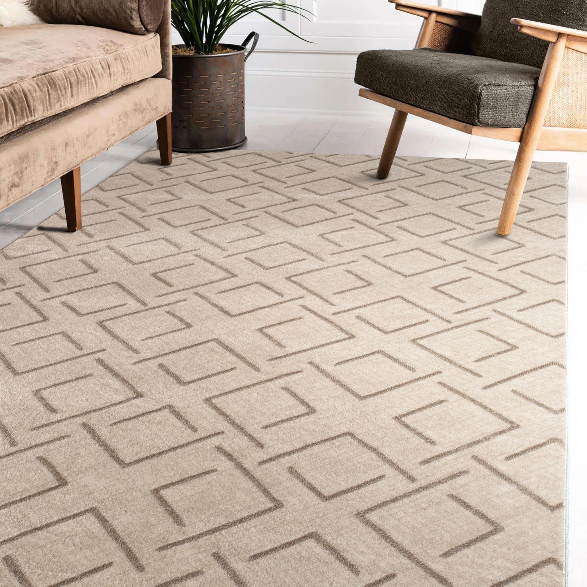 Simple Linear Geometric Mink Rug