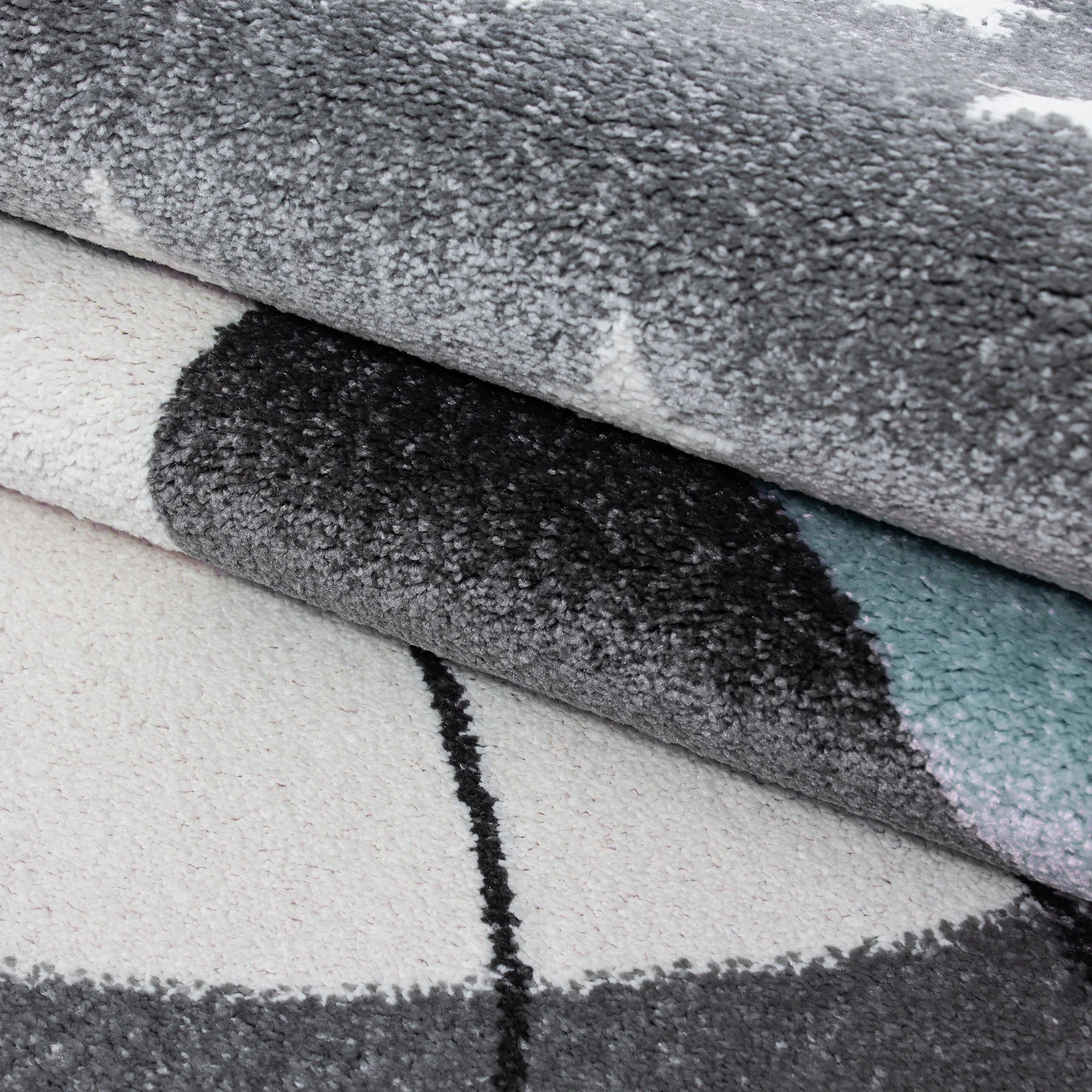 Smiling Cat with Bow Tie Starry Kids Rug | Blue