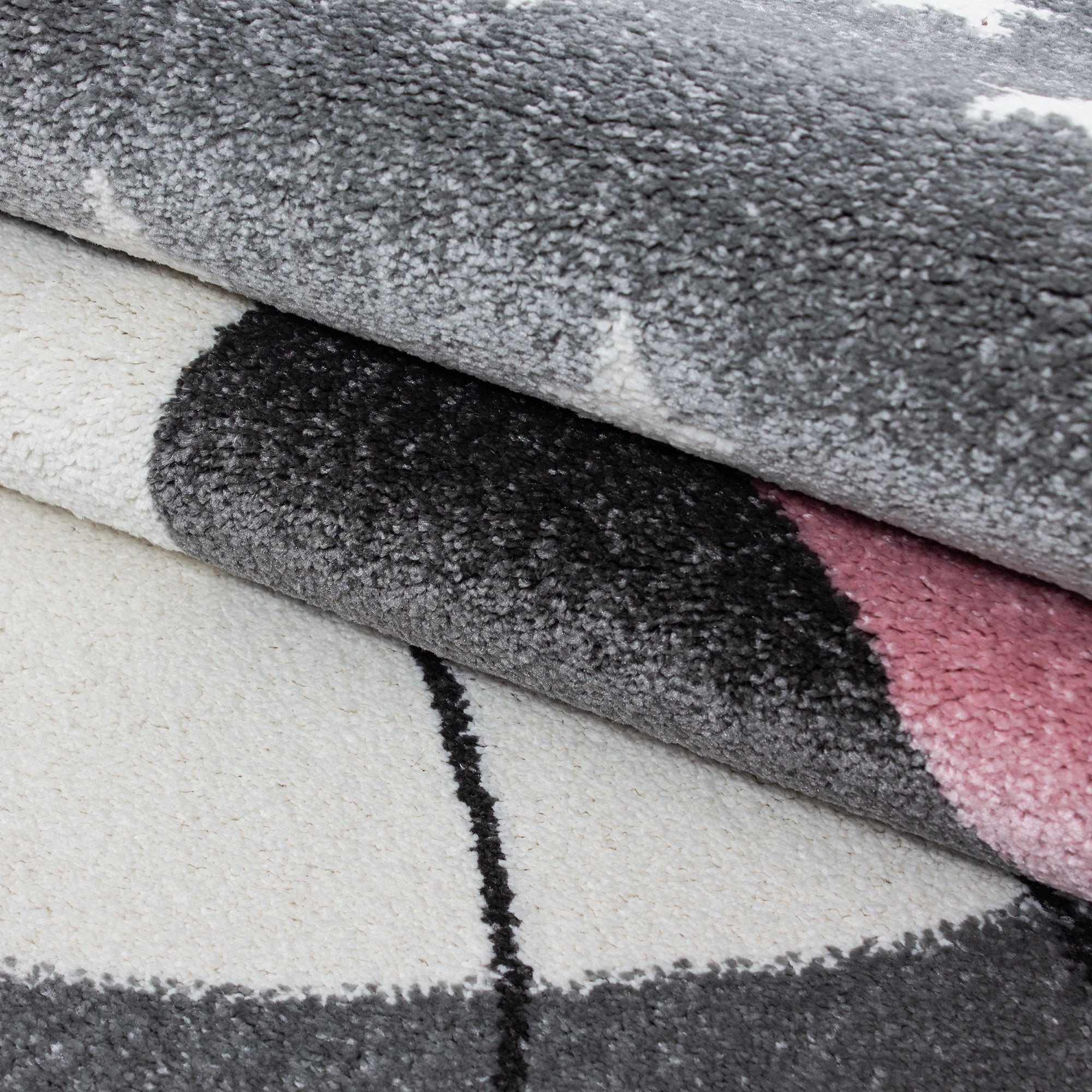 Smiling Cat with Bow Tie Starry Kids Rug | Pink