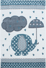 Polka Dot Elephant Umbrella Kids Rug | Blue 