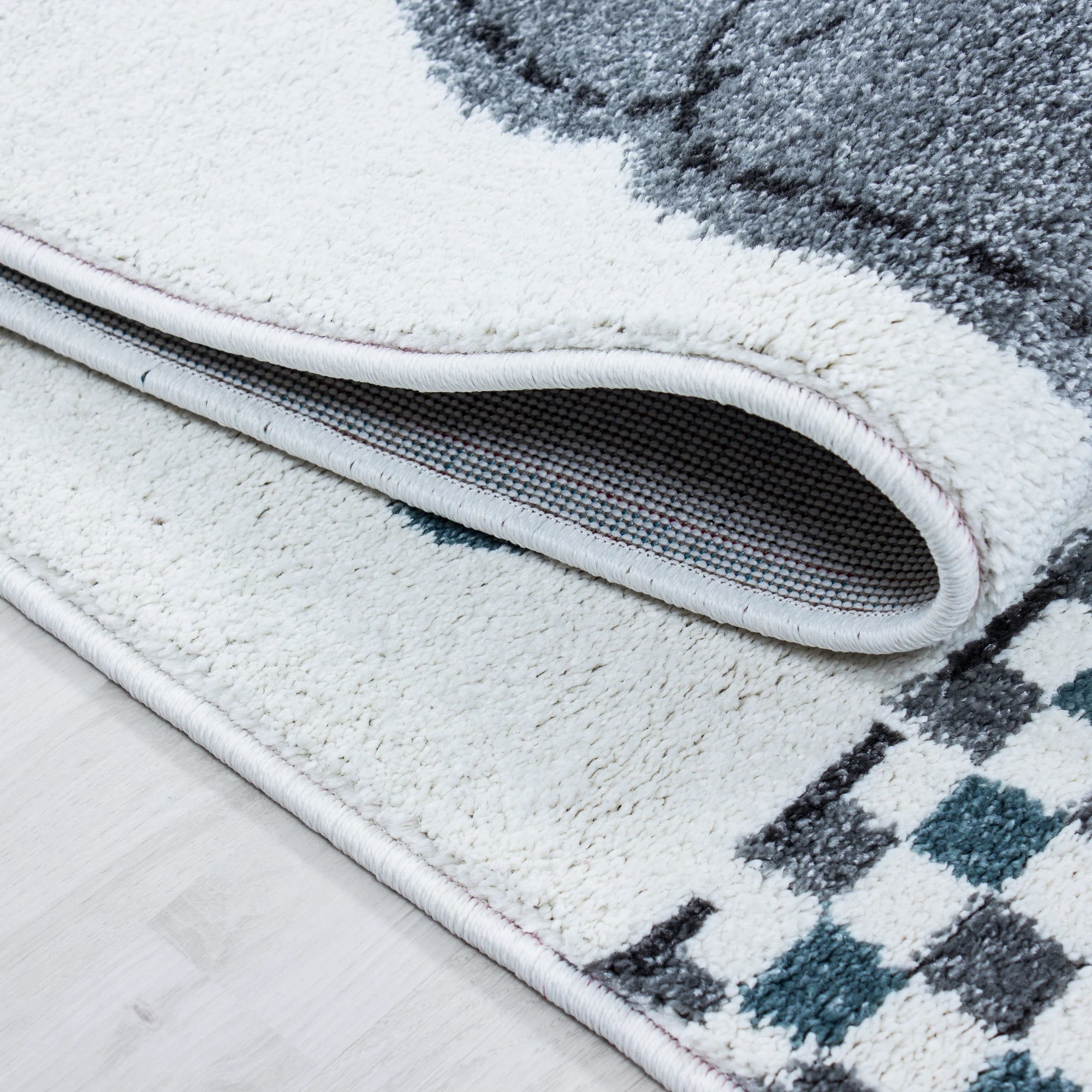 Polka Dot Elephant Umbrella Kids Rug | Blue