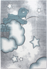 Bear on Clouds Star Fishing Kids Rug | Blue 