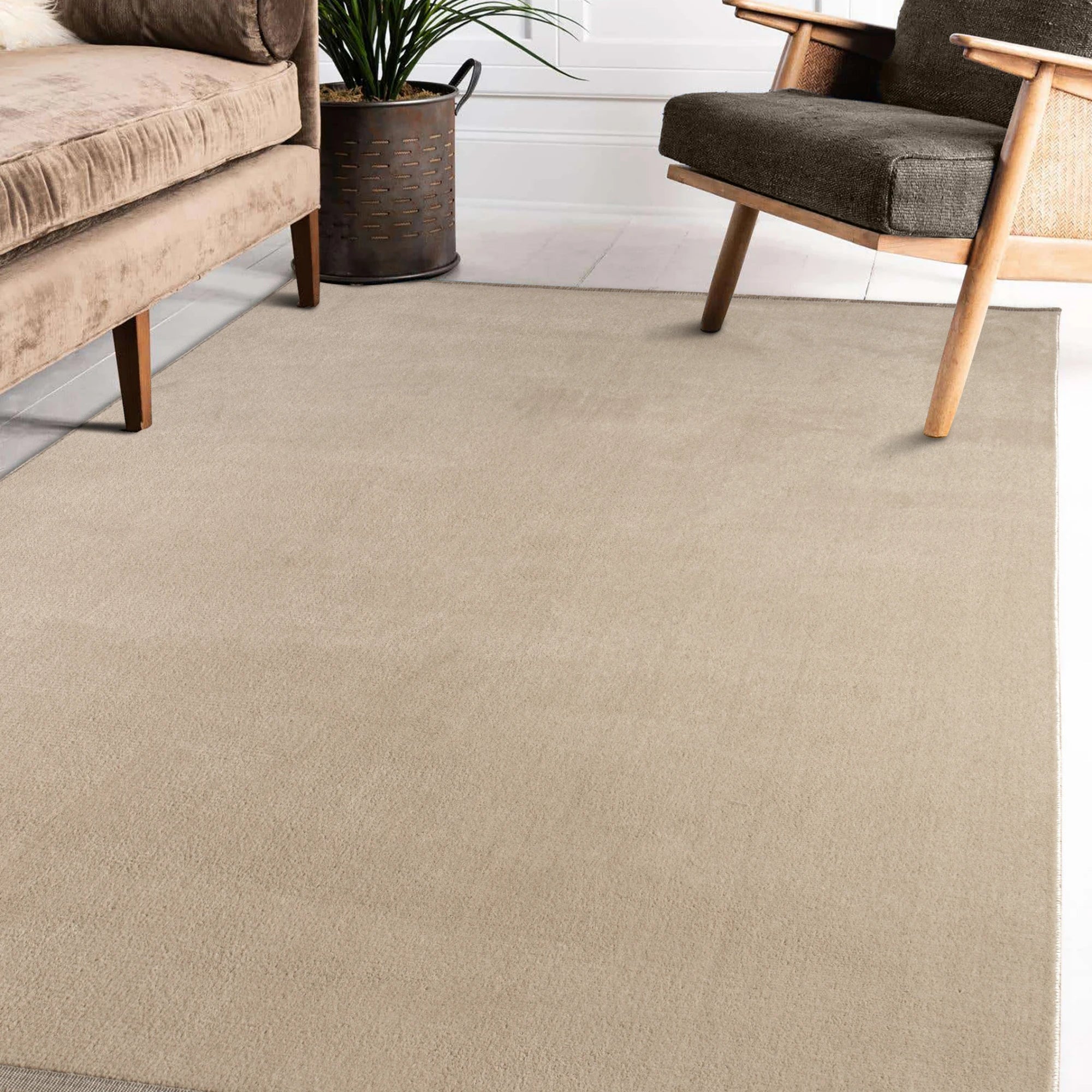 Modern Solid Latte Carpet