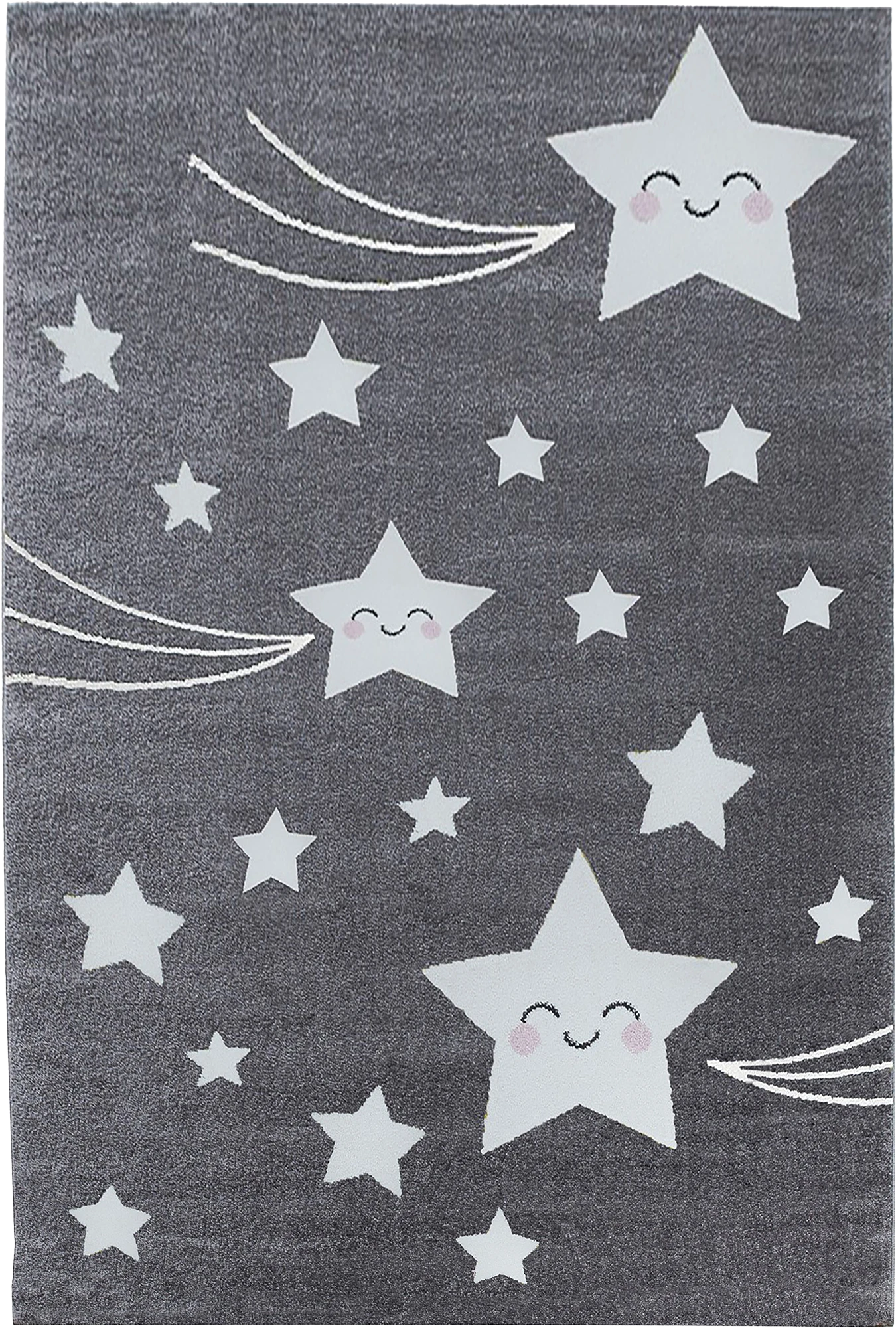 Sweet Star Face Children's Accent Carpet | Gray