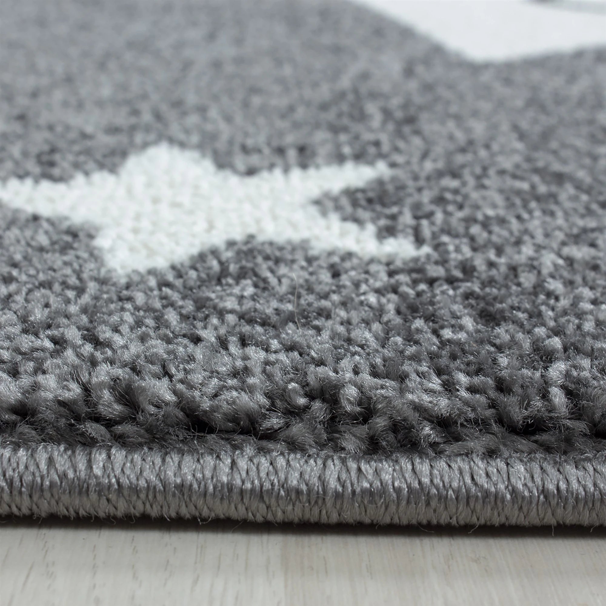 Sweet Star Face Children's Accent Carpet | Gray