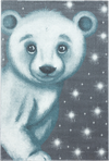 Blue Bear Kids Rug | Grey Starry Night Blue