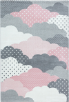Nursery Rug with Patterned Clouds | Pink Pink