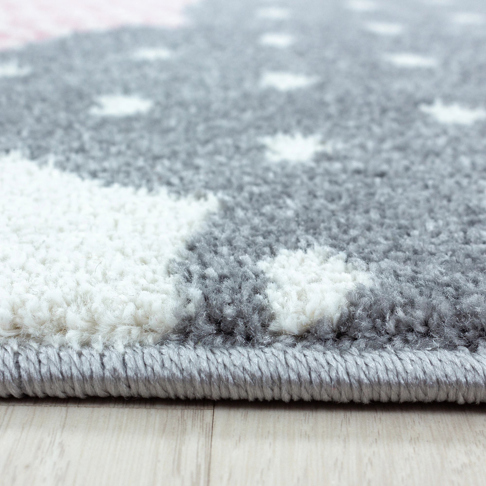 Nursery Rug with Patterned Clouds | Pink