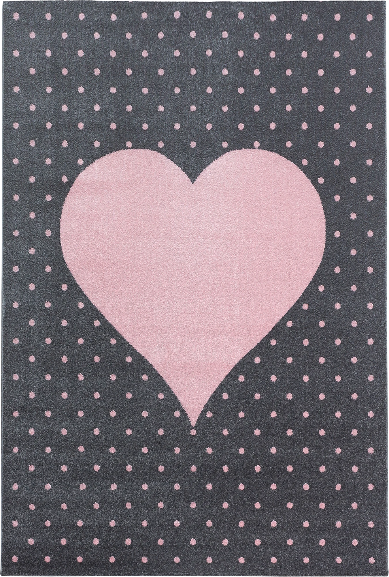 Heart Patterned Kids Rug | Pink