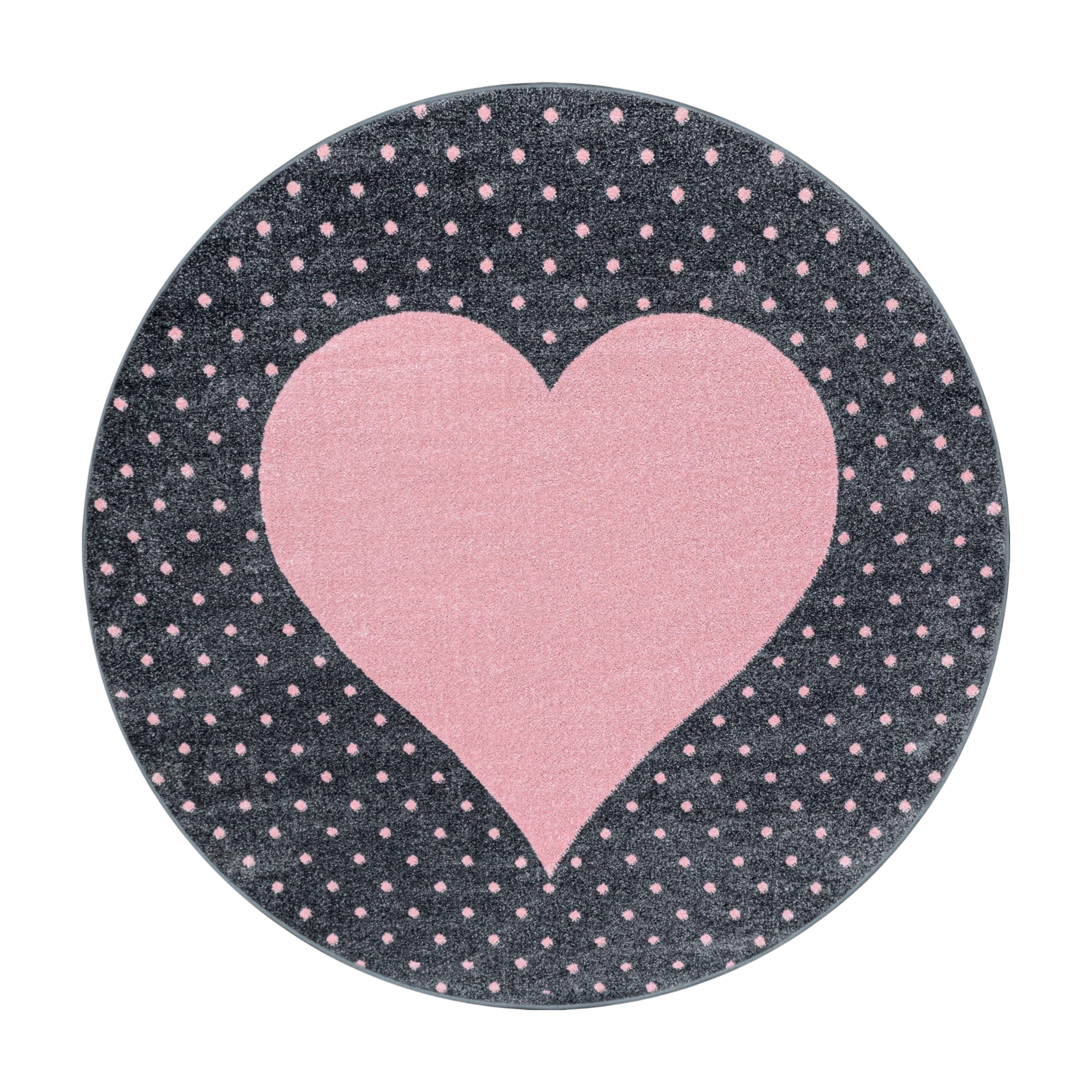 Heart Patterned Kids Rug | Pink