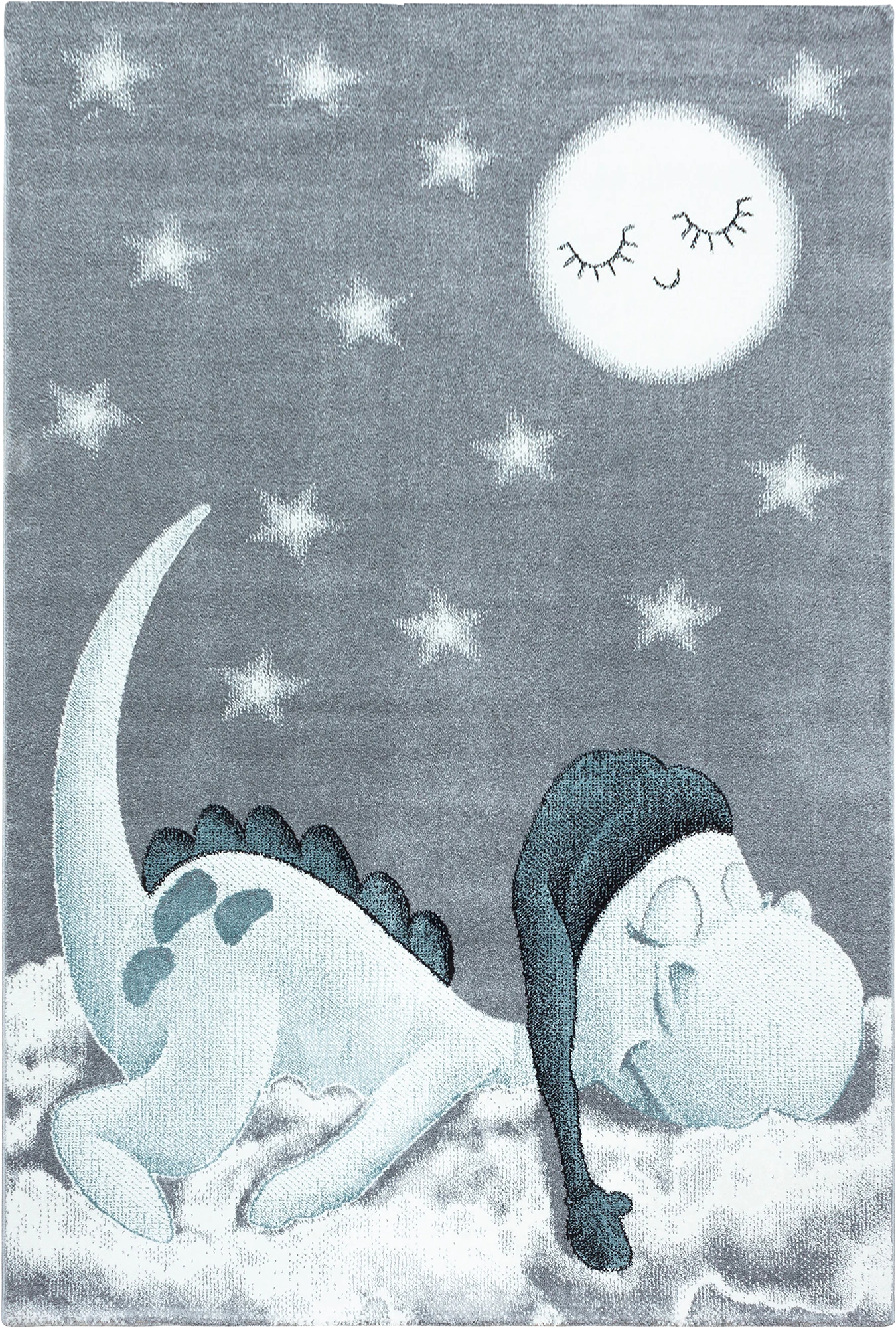 Good Night Dinosaur Rug | Blue