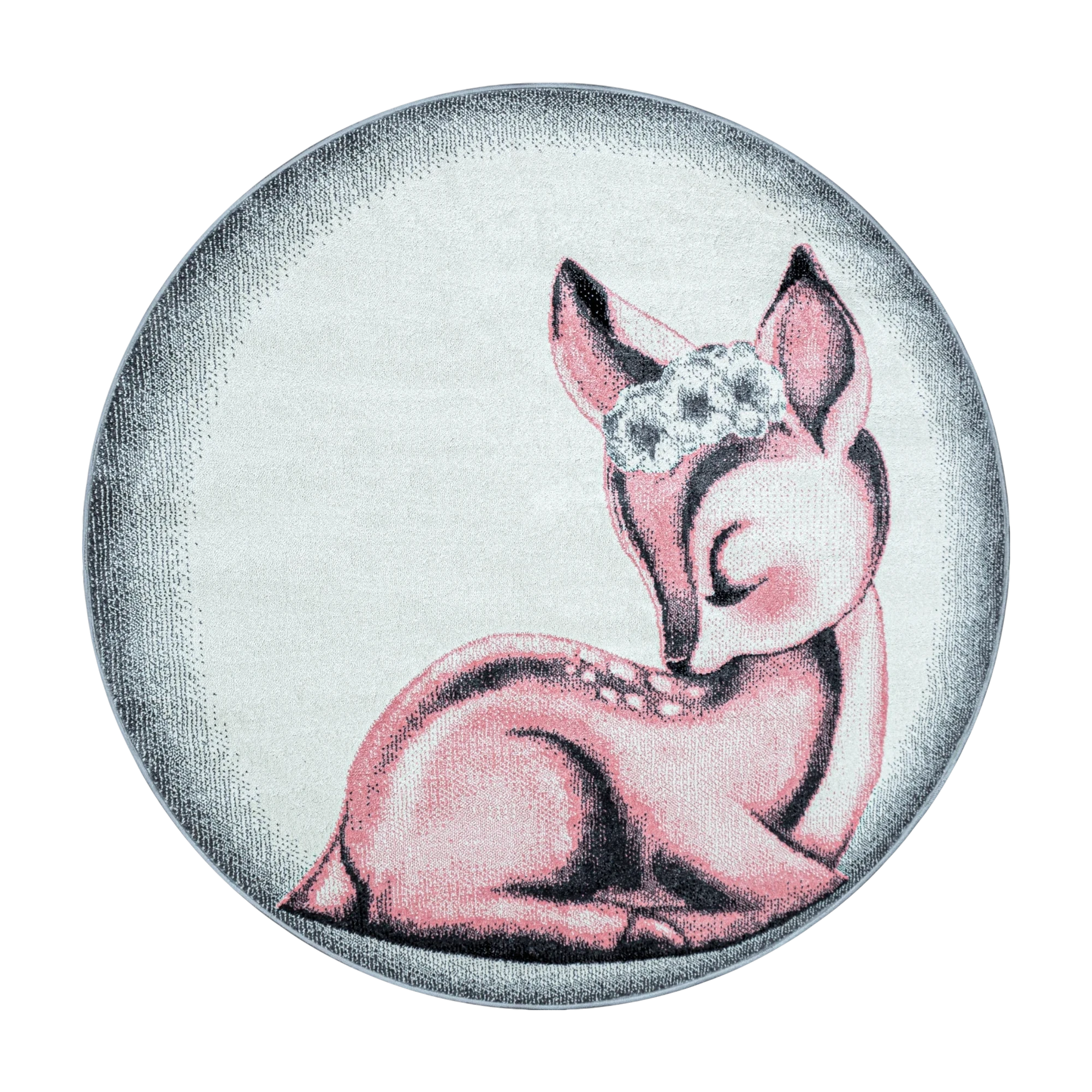 Sleeping Deer Kids Rug | Pink