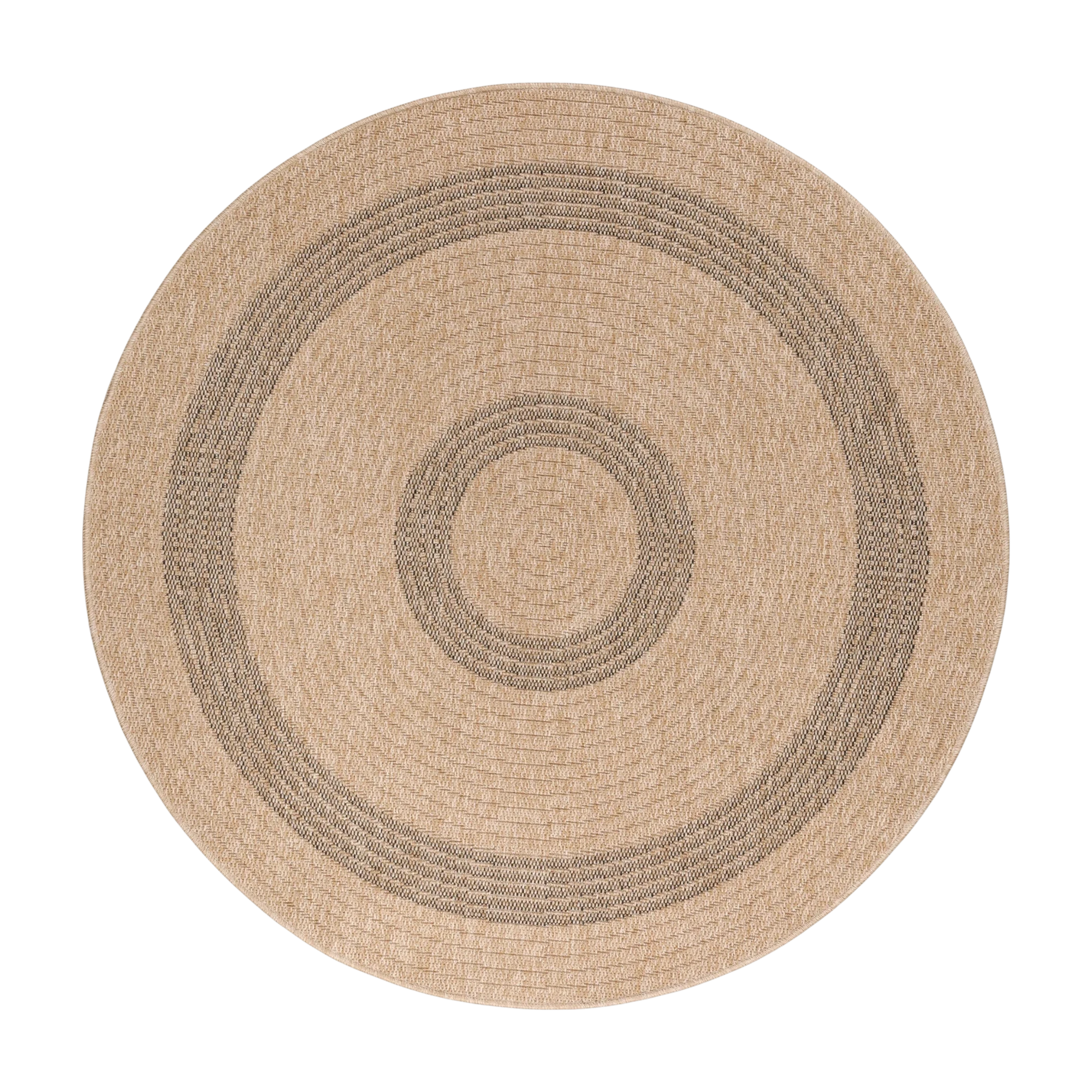 Vintage Jute Round Rug | Black