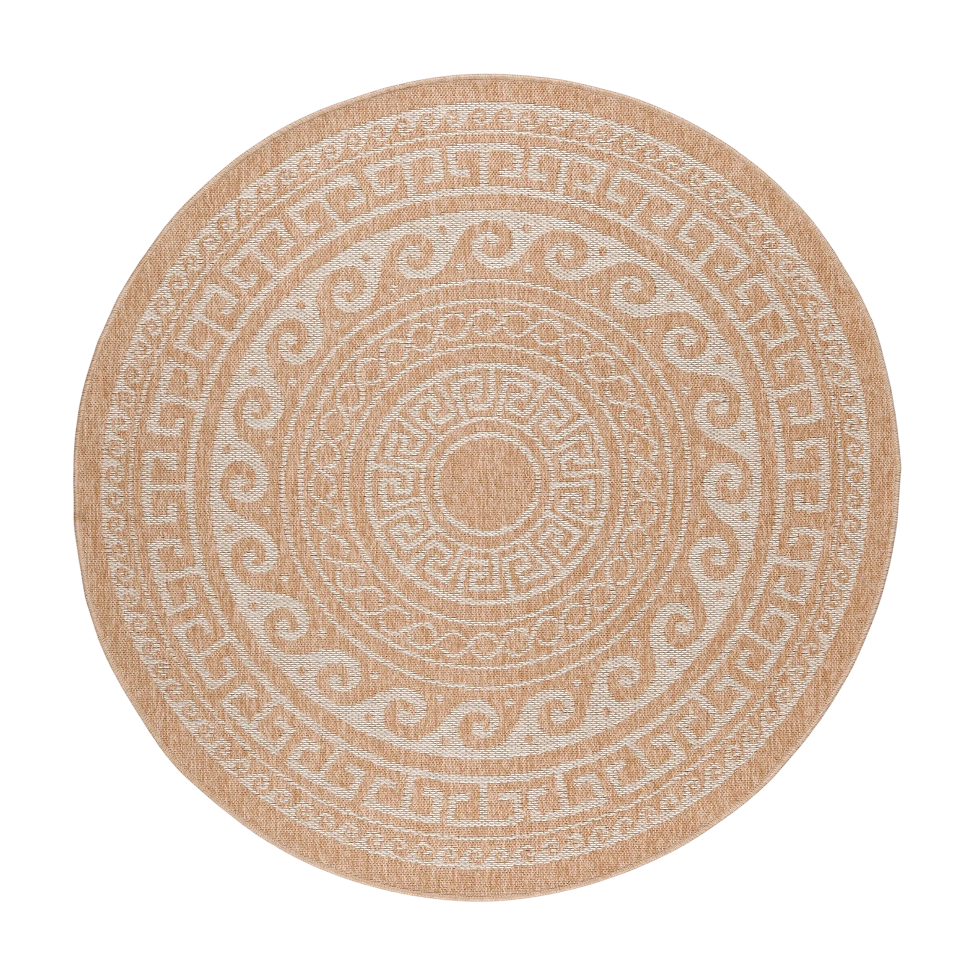 Vintage Jute Chic Round Rug | Beige