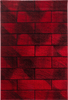 Modern Red Stone Brick Rug 