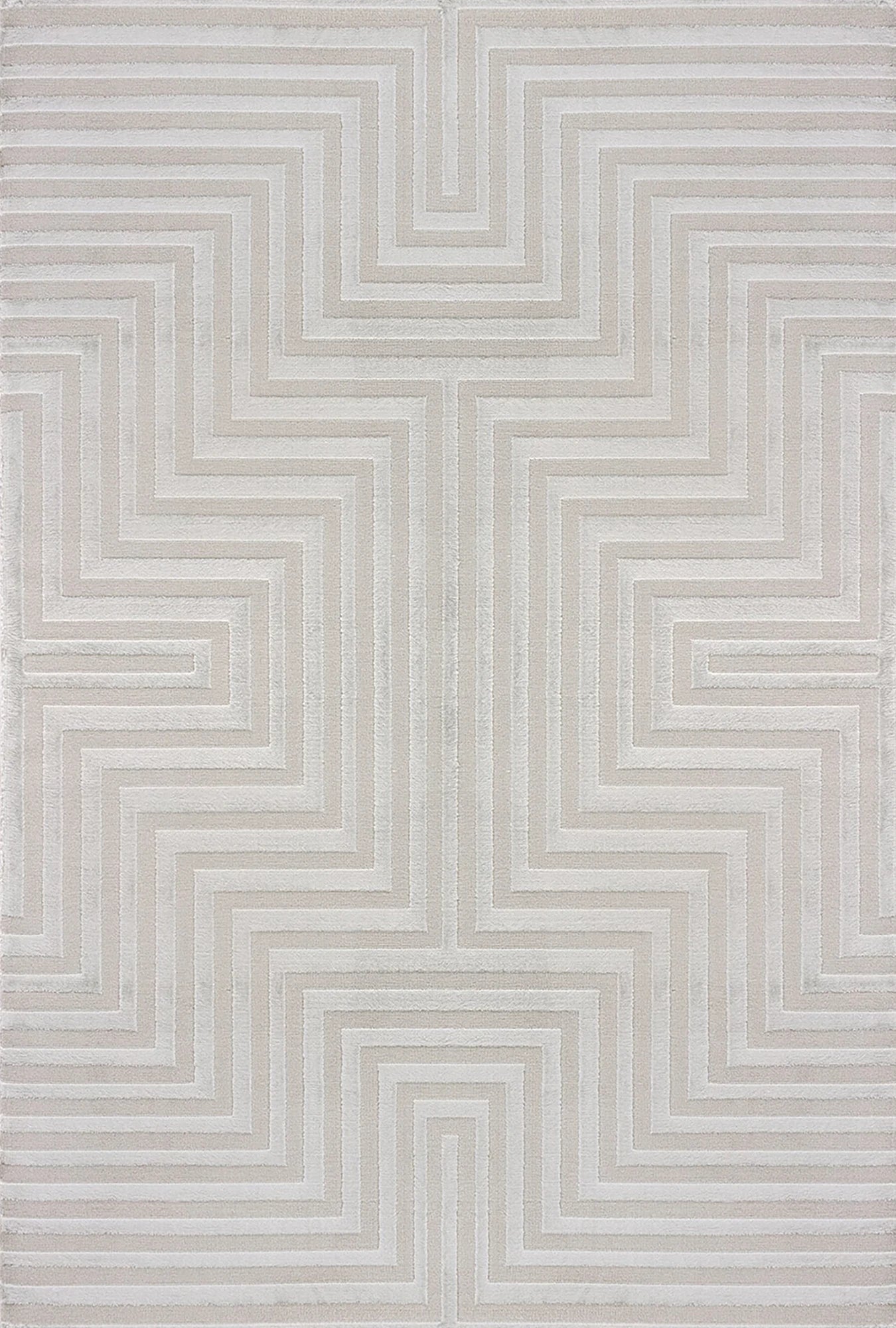 Modern Maze Textured Rug | Silver
