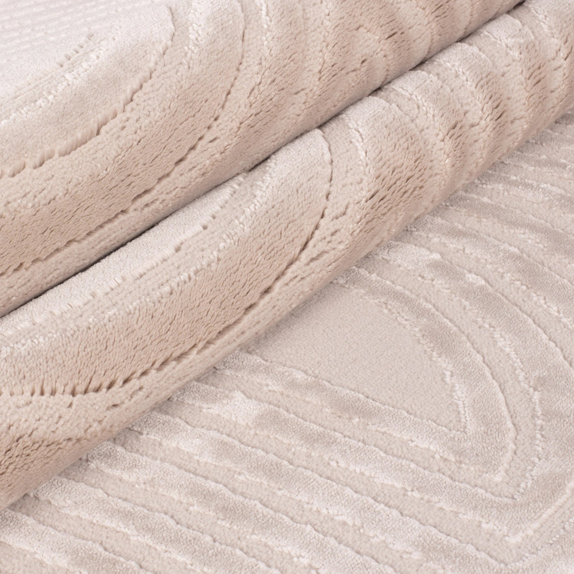 Beige Scallop Textured Rug | Beige