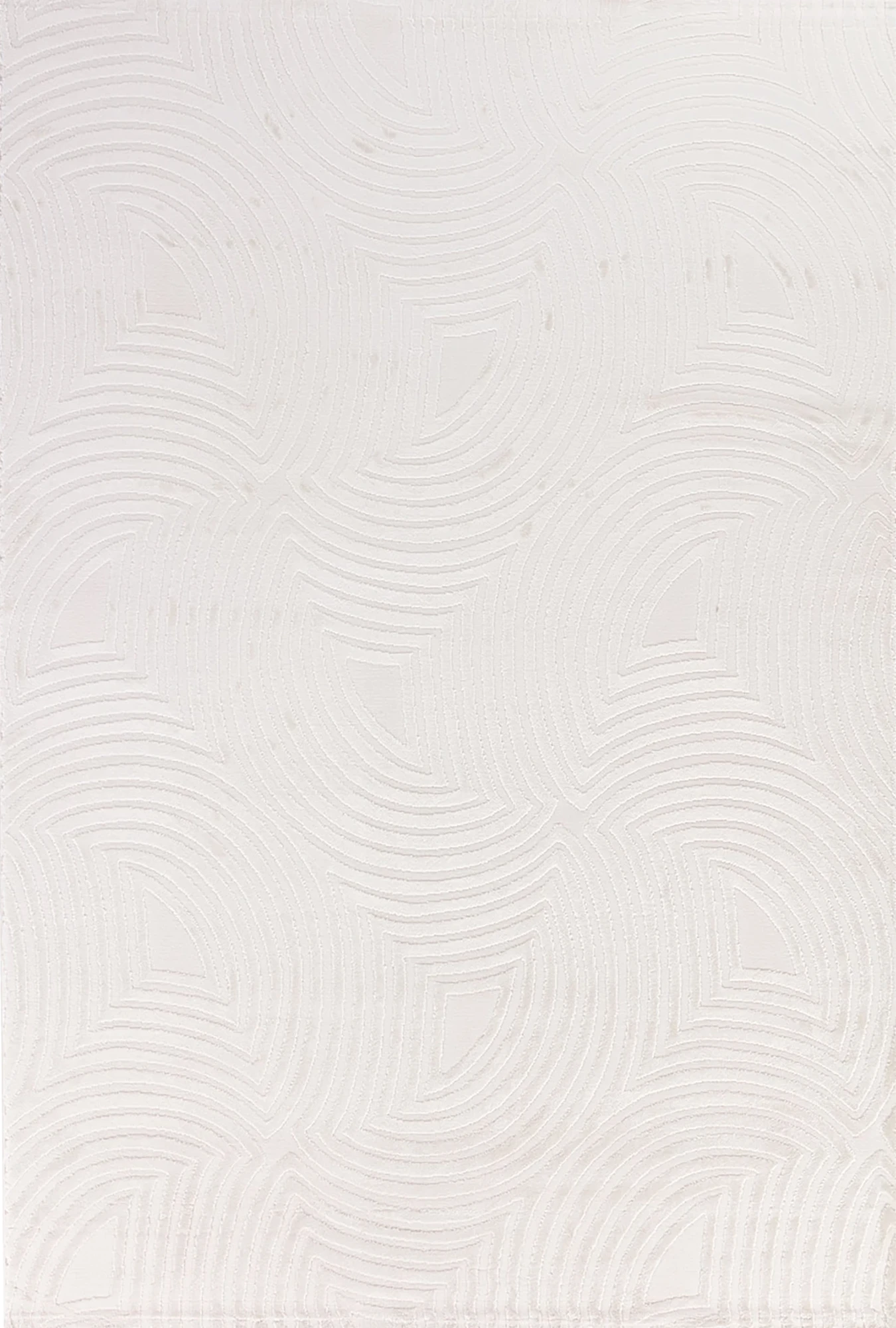 Beige Scallop Textured Rug | Cream