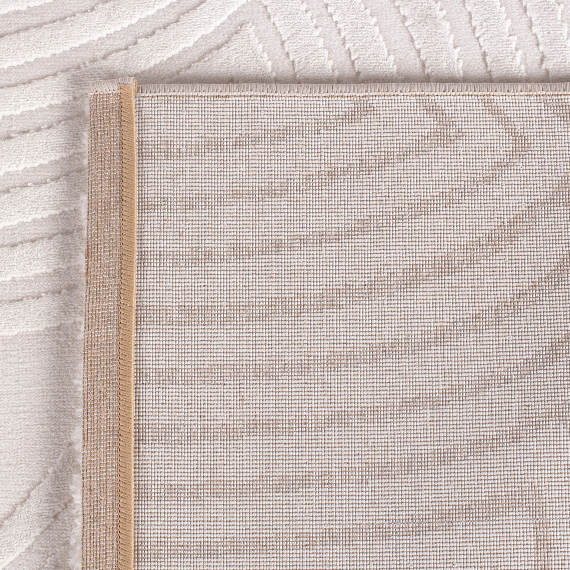 Beige Scallop Textured Rug | Cream