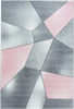 Modern Geometric Rug | Pink & Gray 