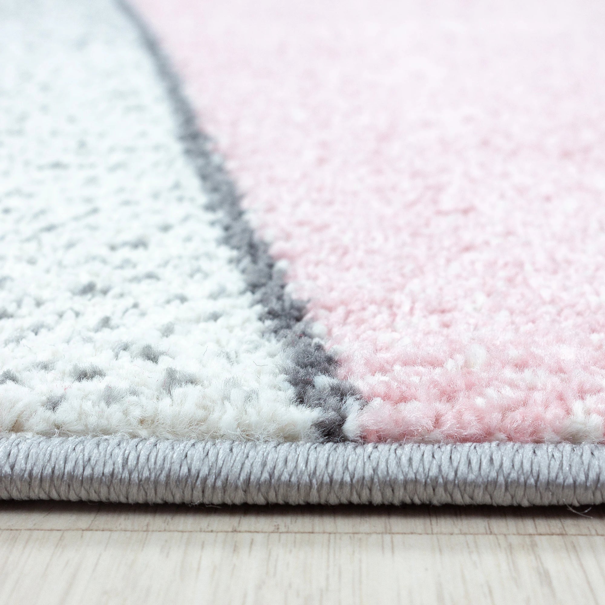 Modern Geometric Rug | Pink & Gray