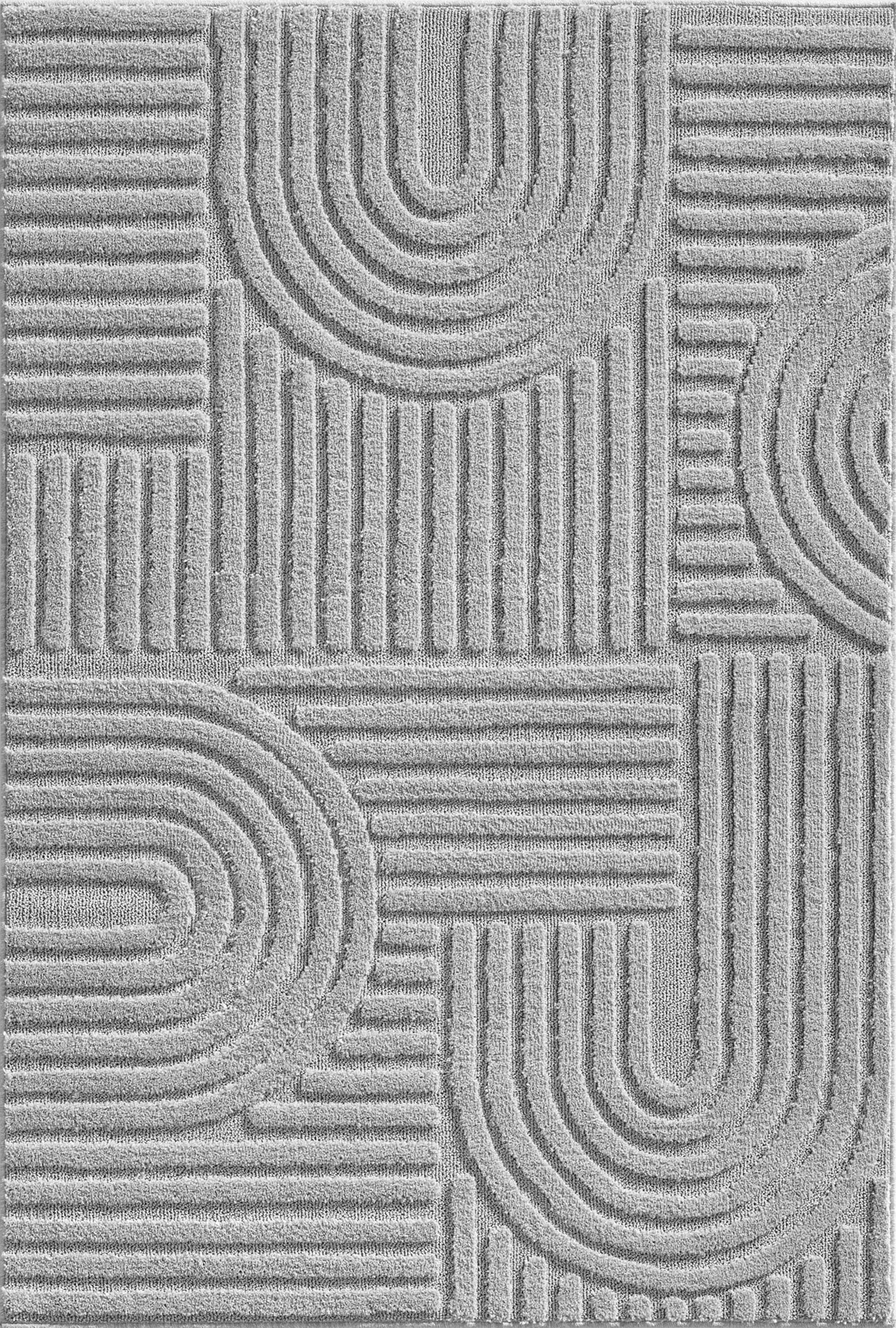 Modern Boho Rug | Silver Scandinavian Design