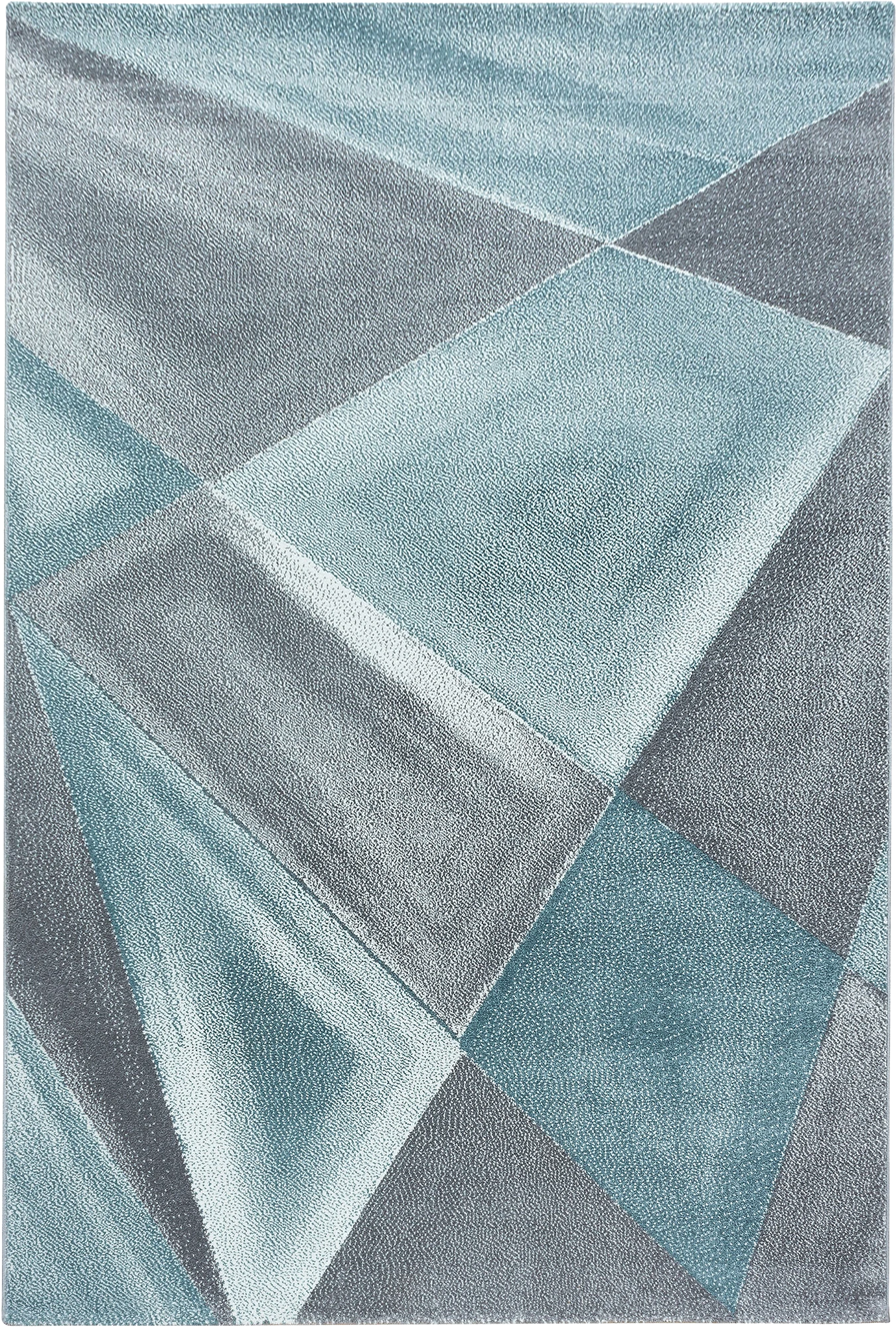 Abstract Geometric Rug | Blue & Grey