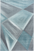 Abstract Geometric Rug | Blue & Grey 
