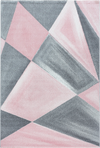 Abstract Geometric Rug | Pink & Grey Pink