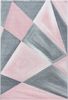 Abstract Geometric Rug | Pink & Grey 