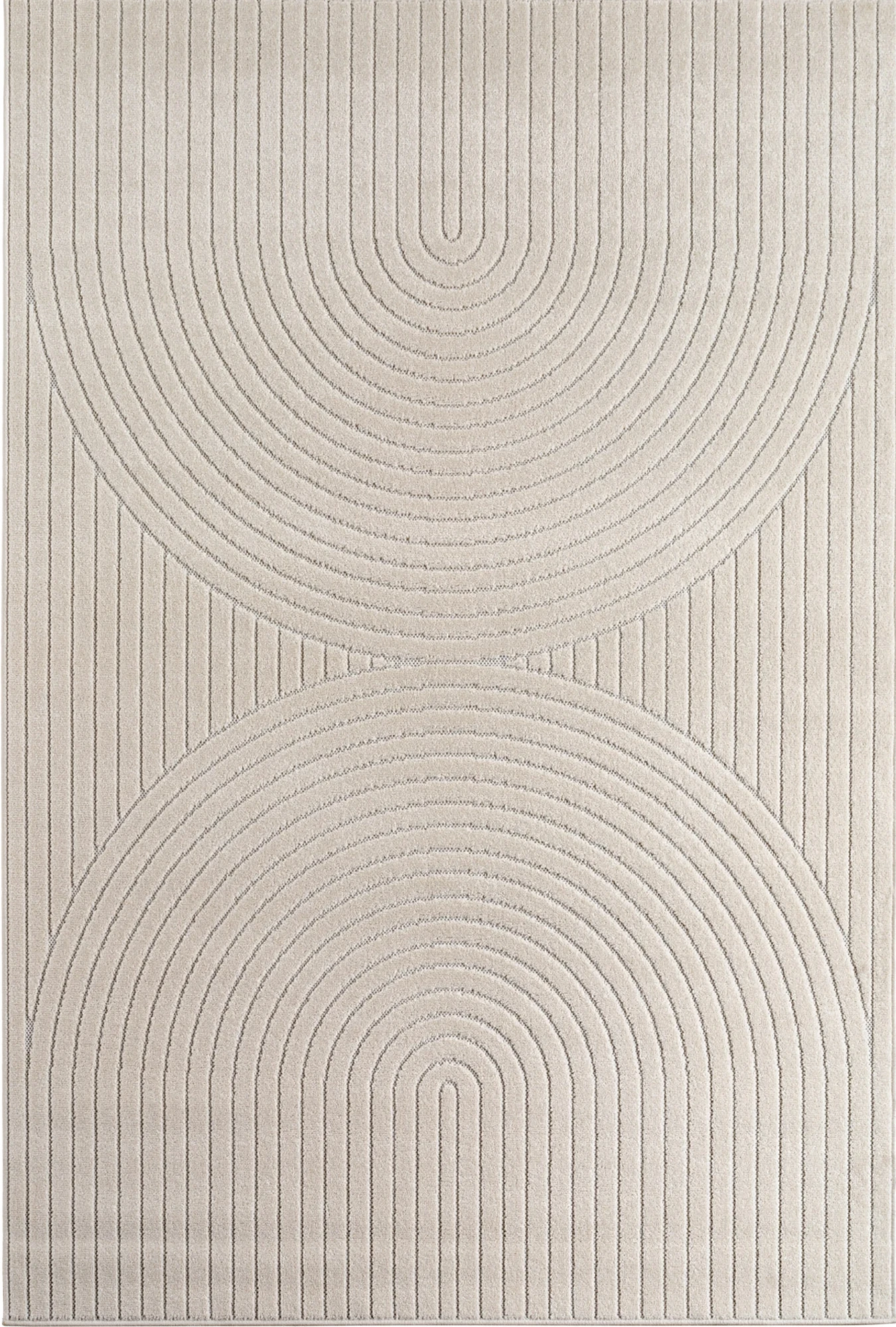 Scandinavian Half-Circle Living Room Rug | Cream