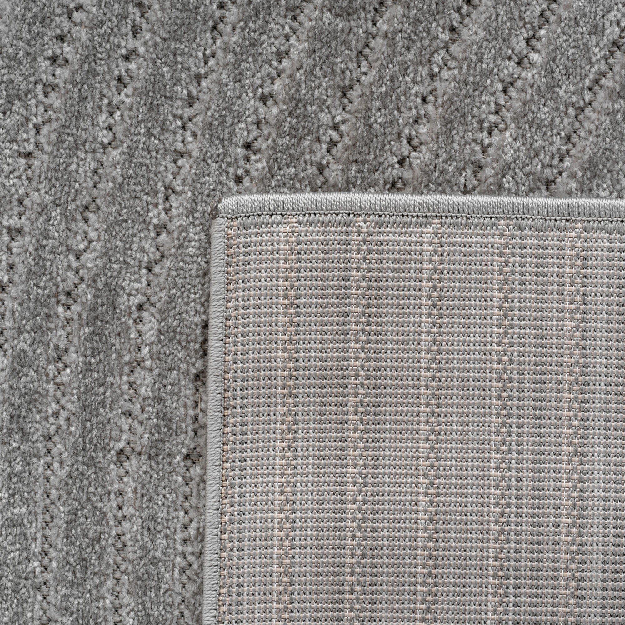 Scandinavian Half-Circle Living Room Rug | Silver