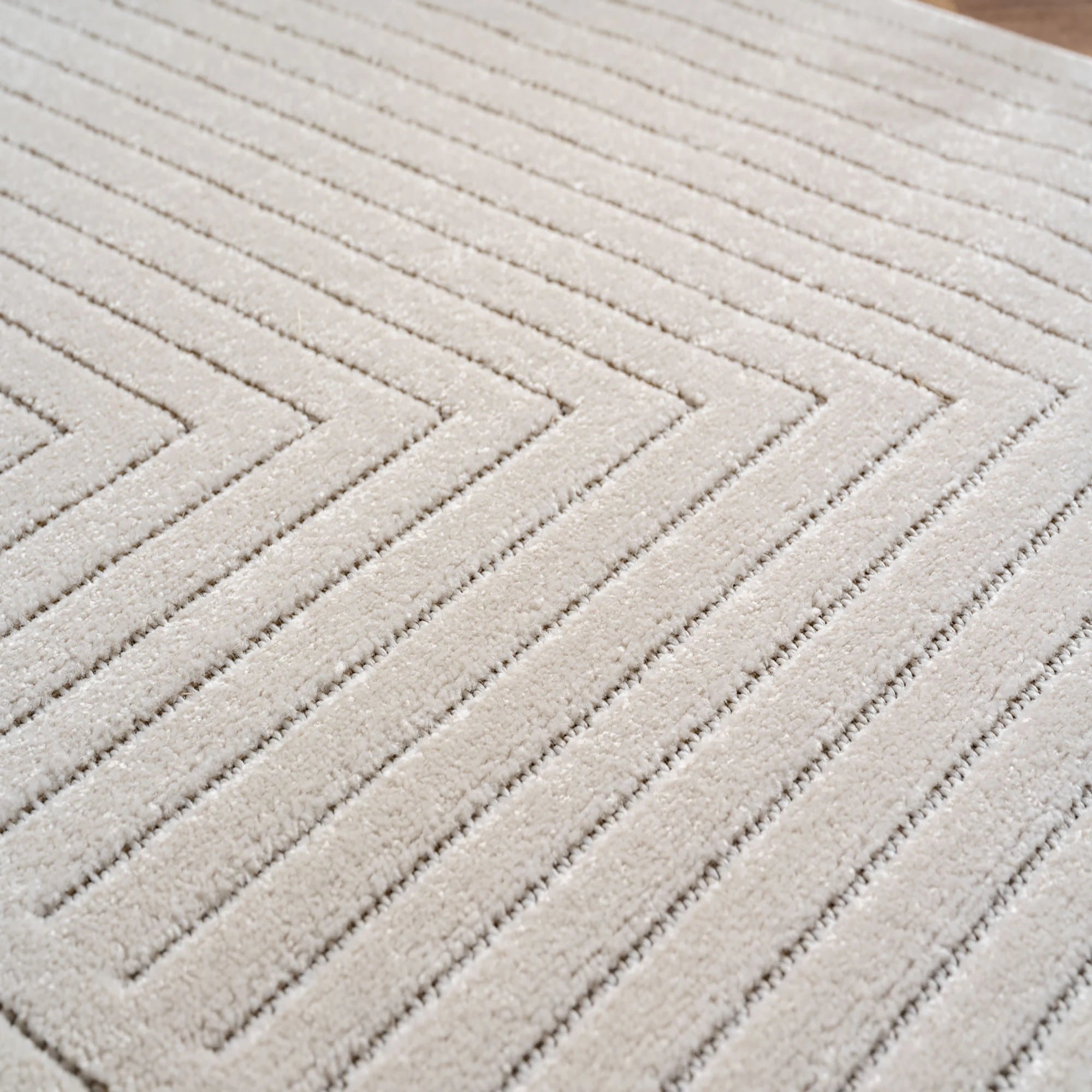 Scandinavian Design Geometric Rug | Cream