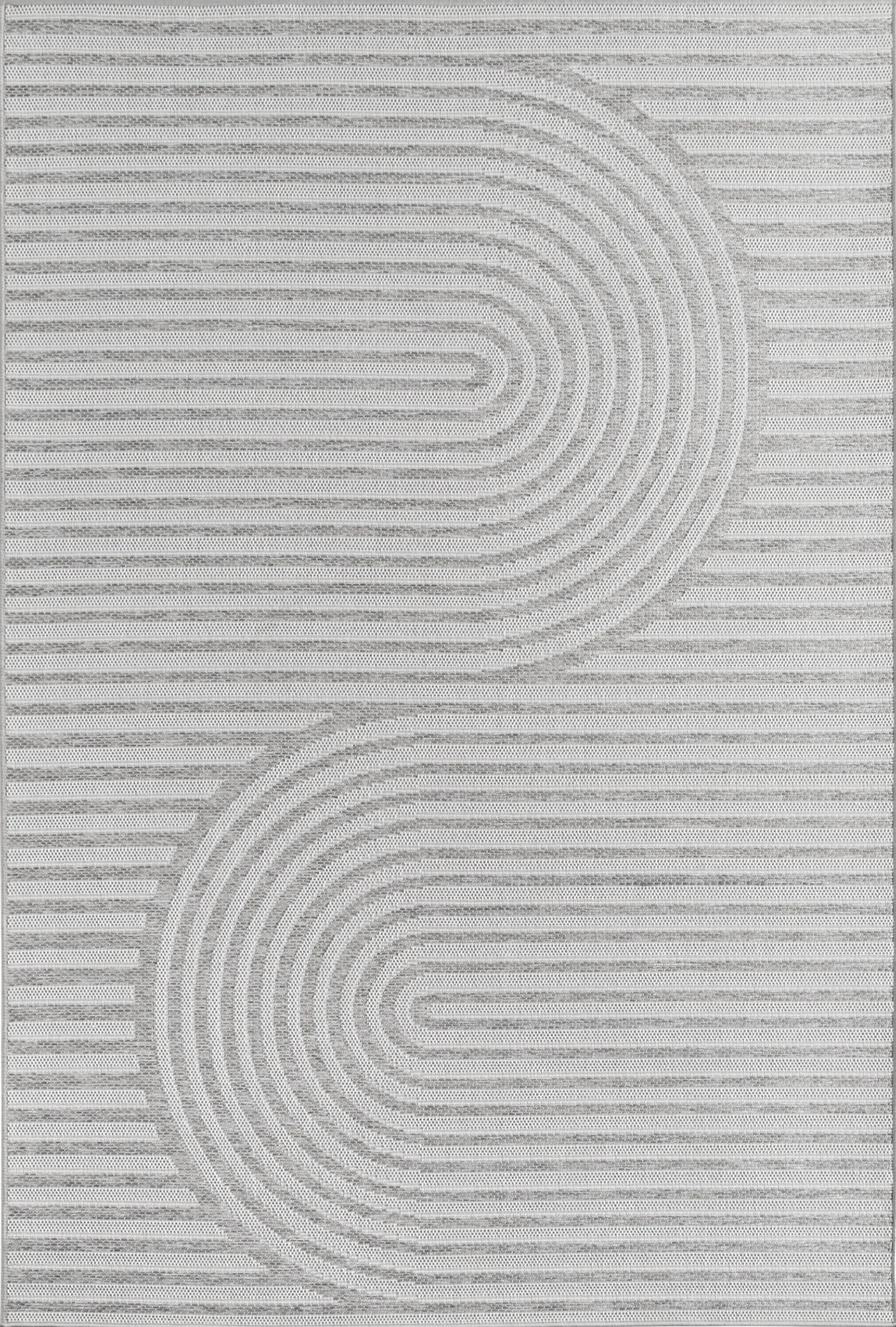 Zen Garden Spiral Pattern Outdoor Rug | Gray
