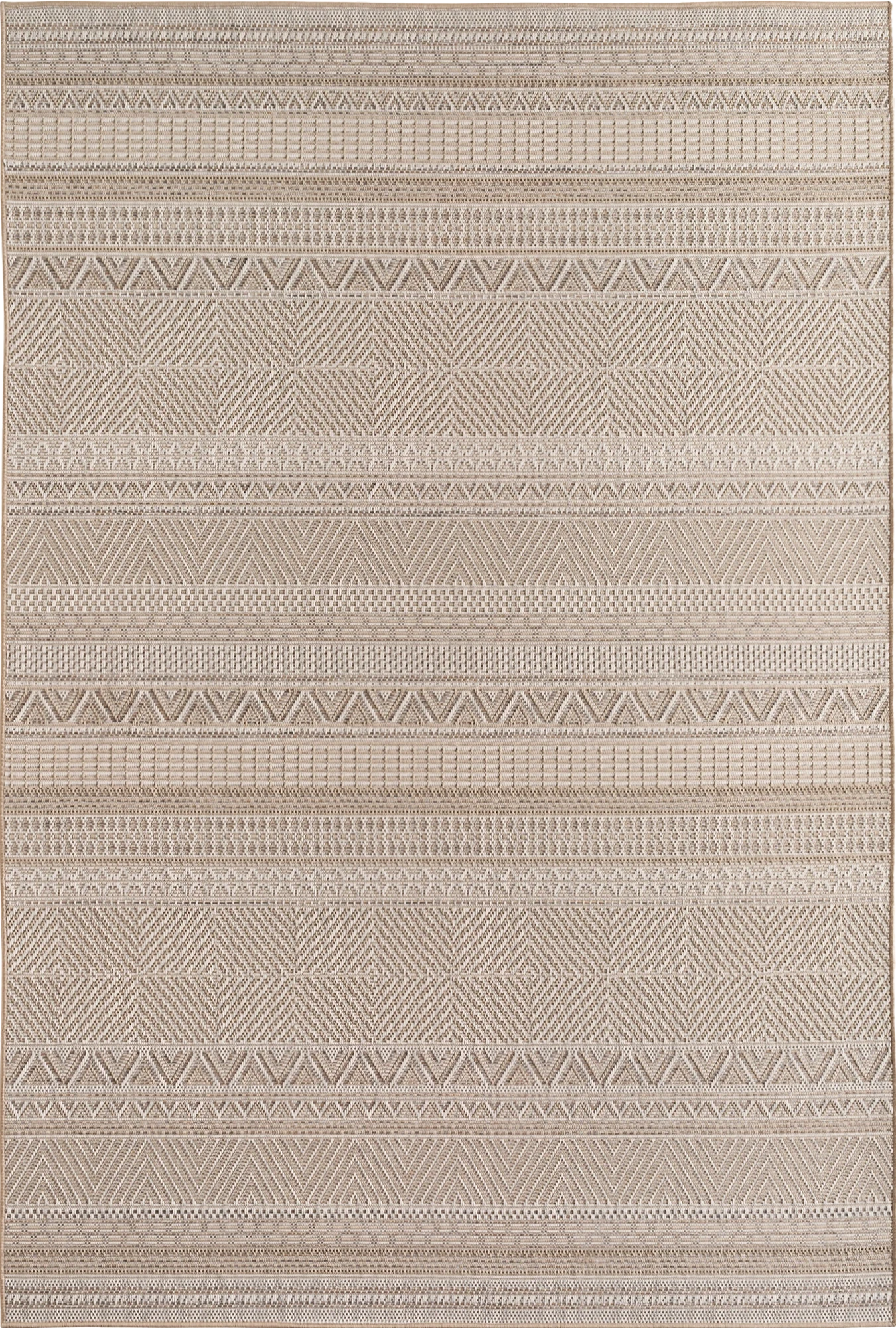 Ethnic Tribal Stripe Sisal Rug | Beige