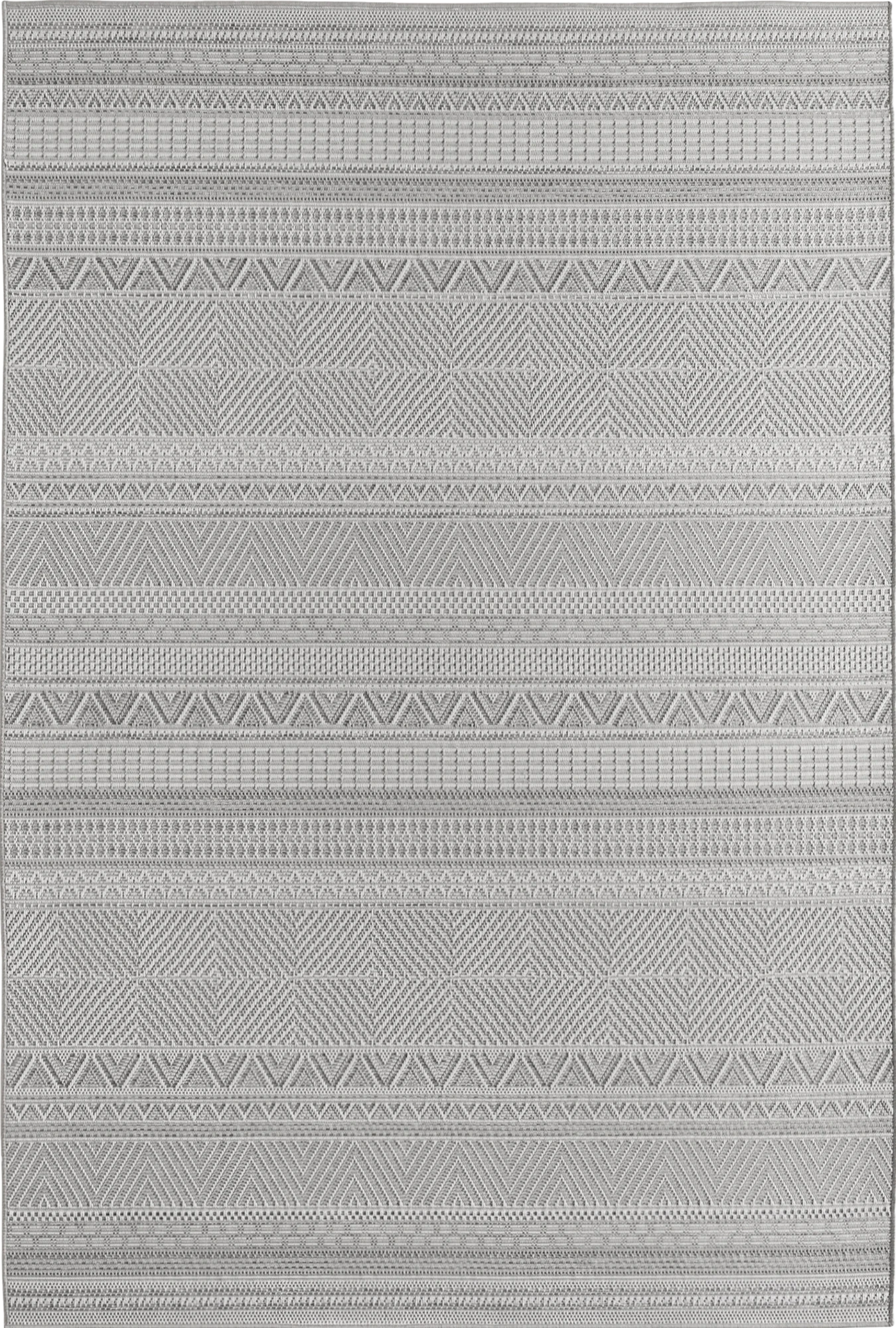 Ethnic Tribal Stripe Sisal Rug | Gray