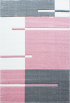 Abstract Glitch Art Geometric Design Rug | Pink Pink