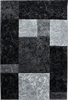 Modern Abstract Textured Block Area Rug | Black 