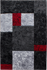Modern Abstract Textured Block Area Rug | Red 