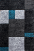 Modern Abstract Textured Block Area Rug | Turquoise 