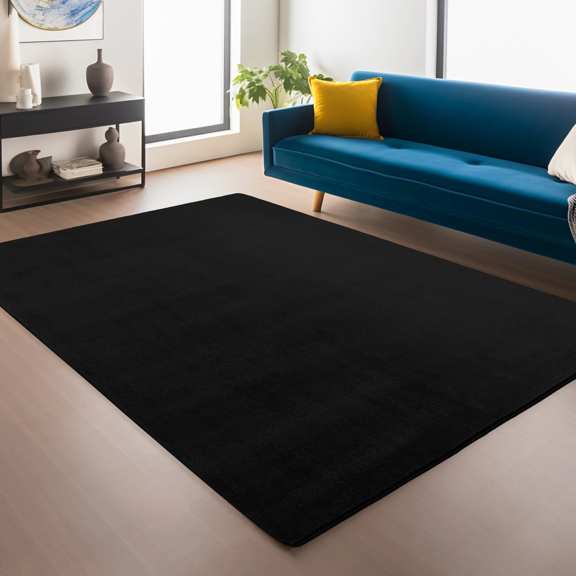 Solid Color Elegant Premium | Black Rug