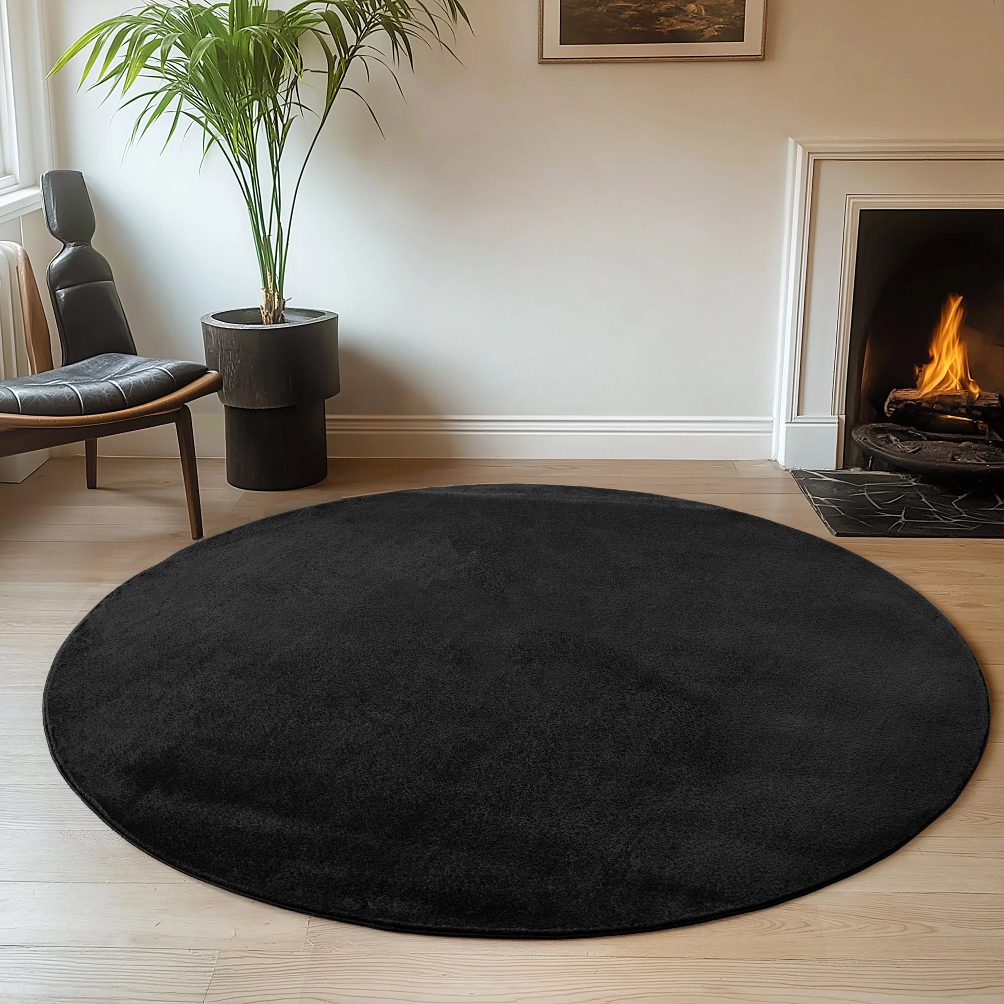 Solid Color Elegant Premium | Black Rug
