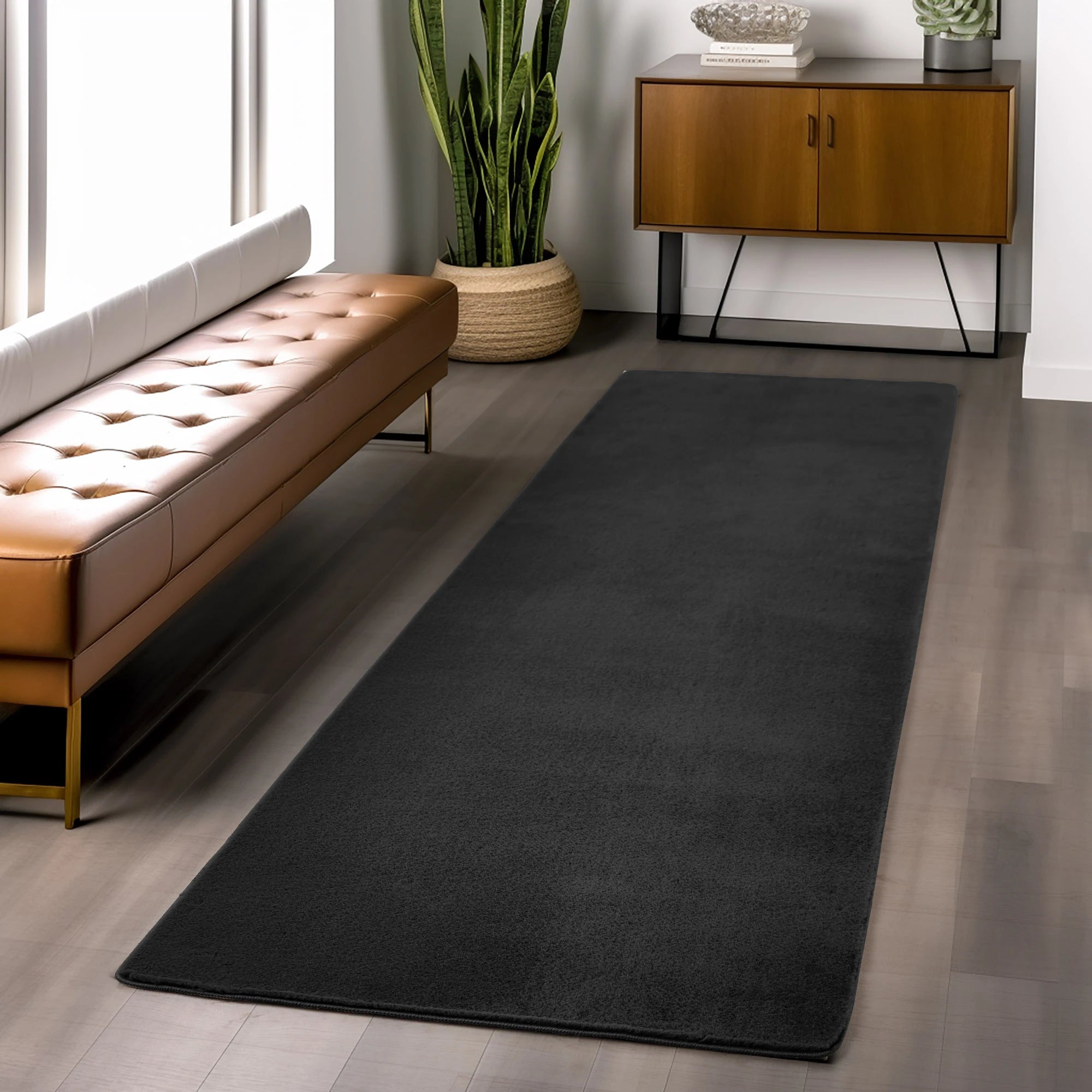 Solid Color Elegant Premium | Black Rug