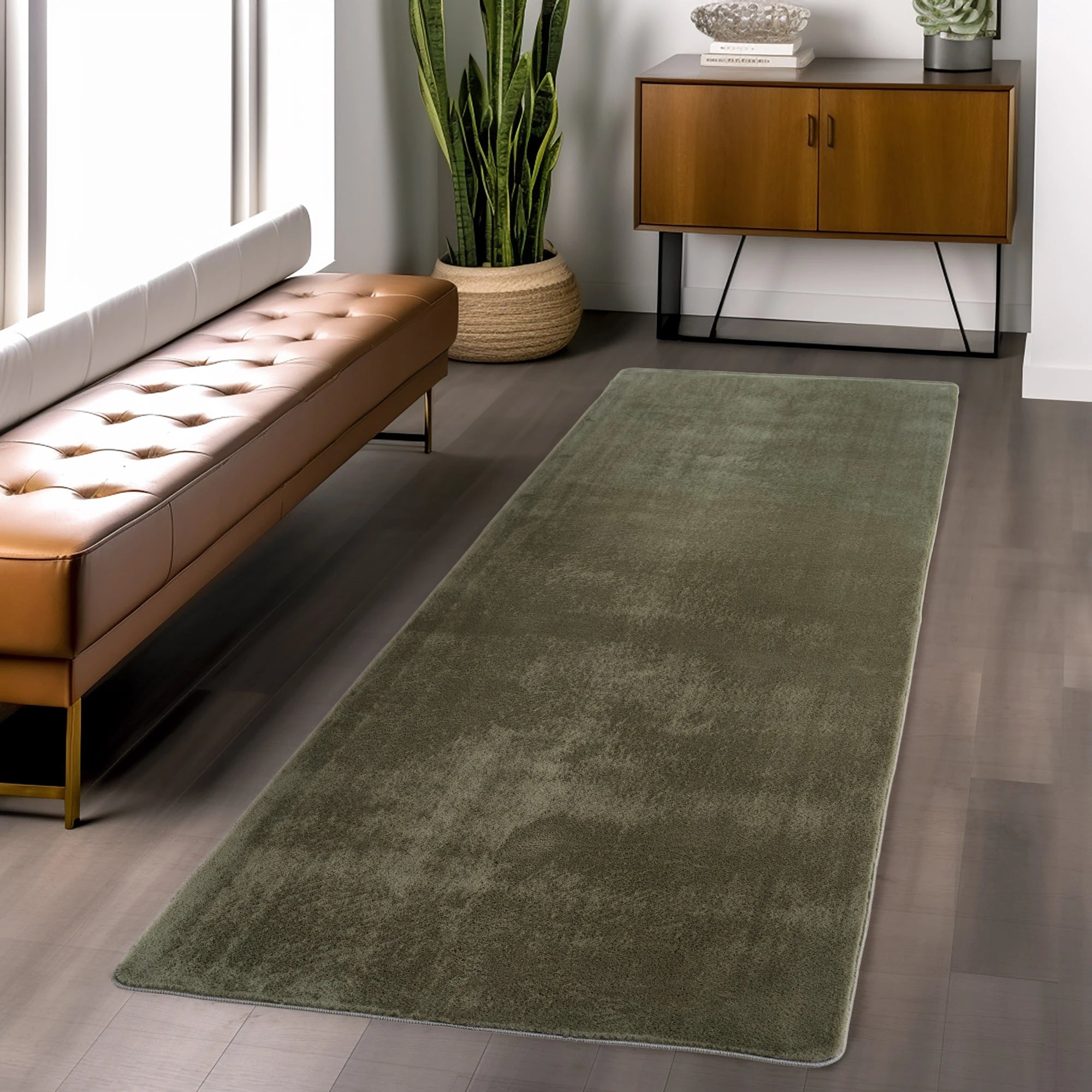 Solid Color Elegant Premium | Green Rug