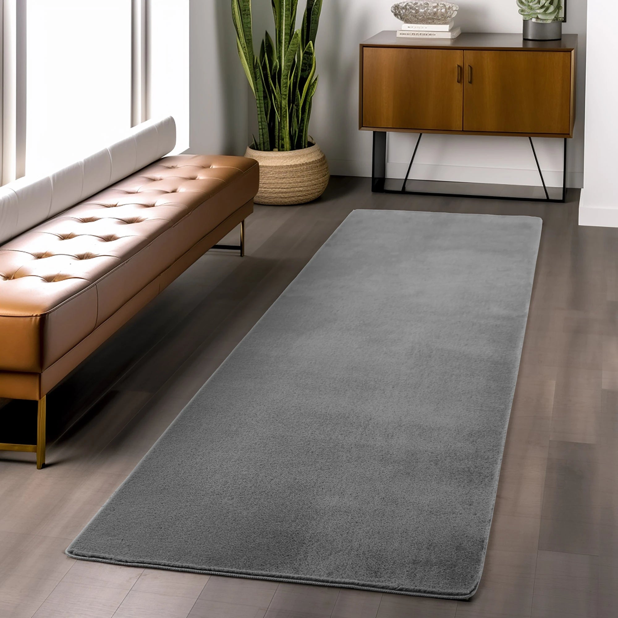 Solid Color Elegant Premium | Gray Rug