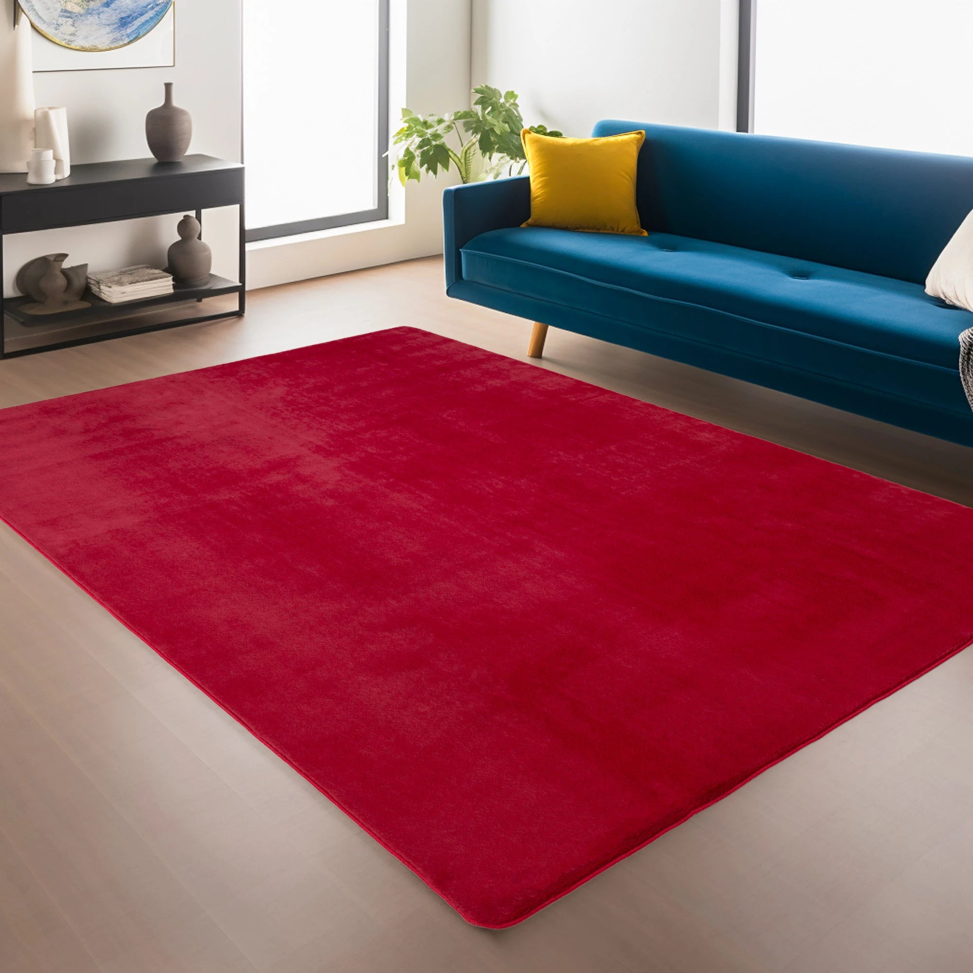Solid Color Elegant Premium | Red Rug