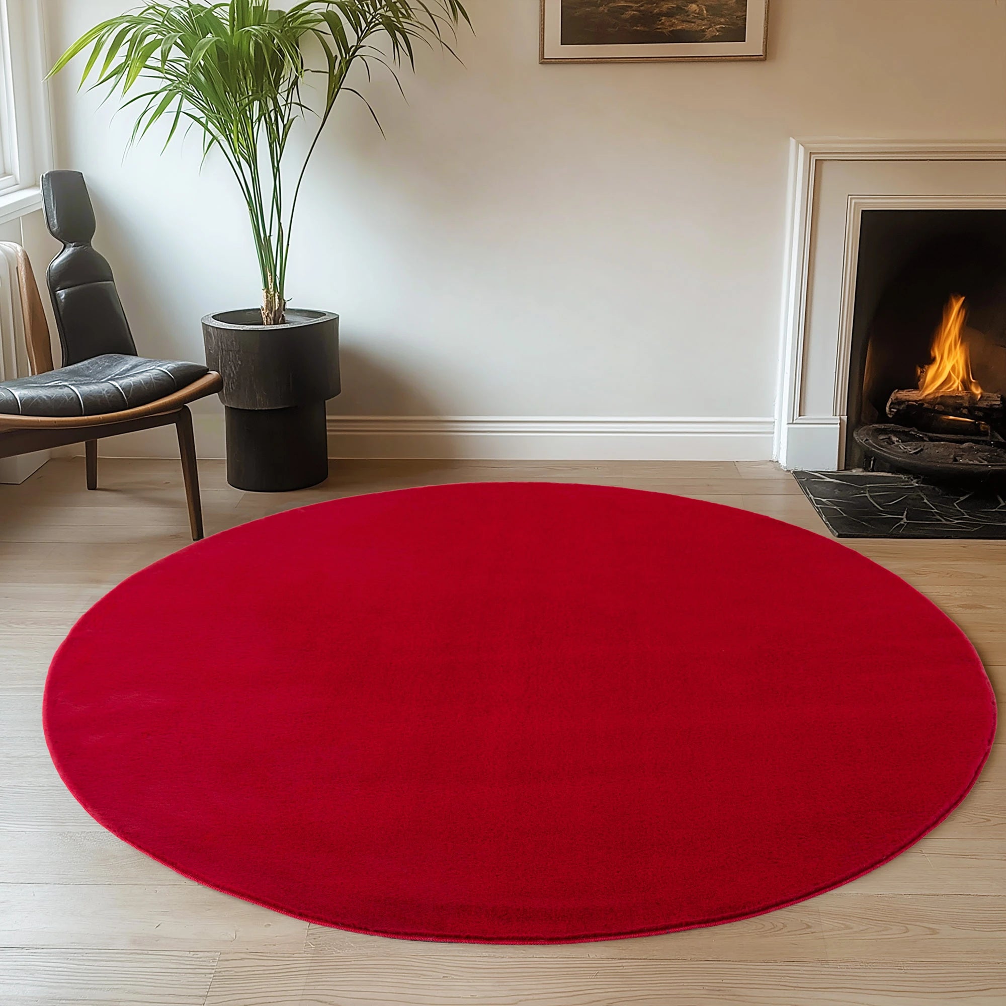 Solid Color Elegant Premium | Red Rug